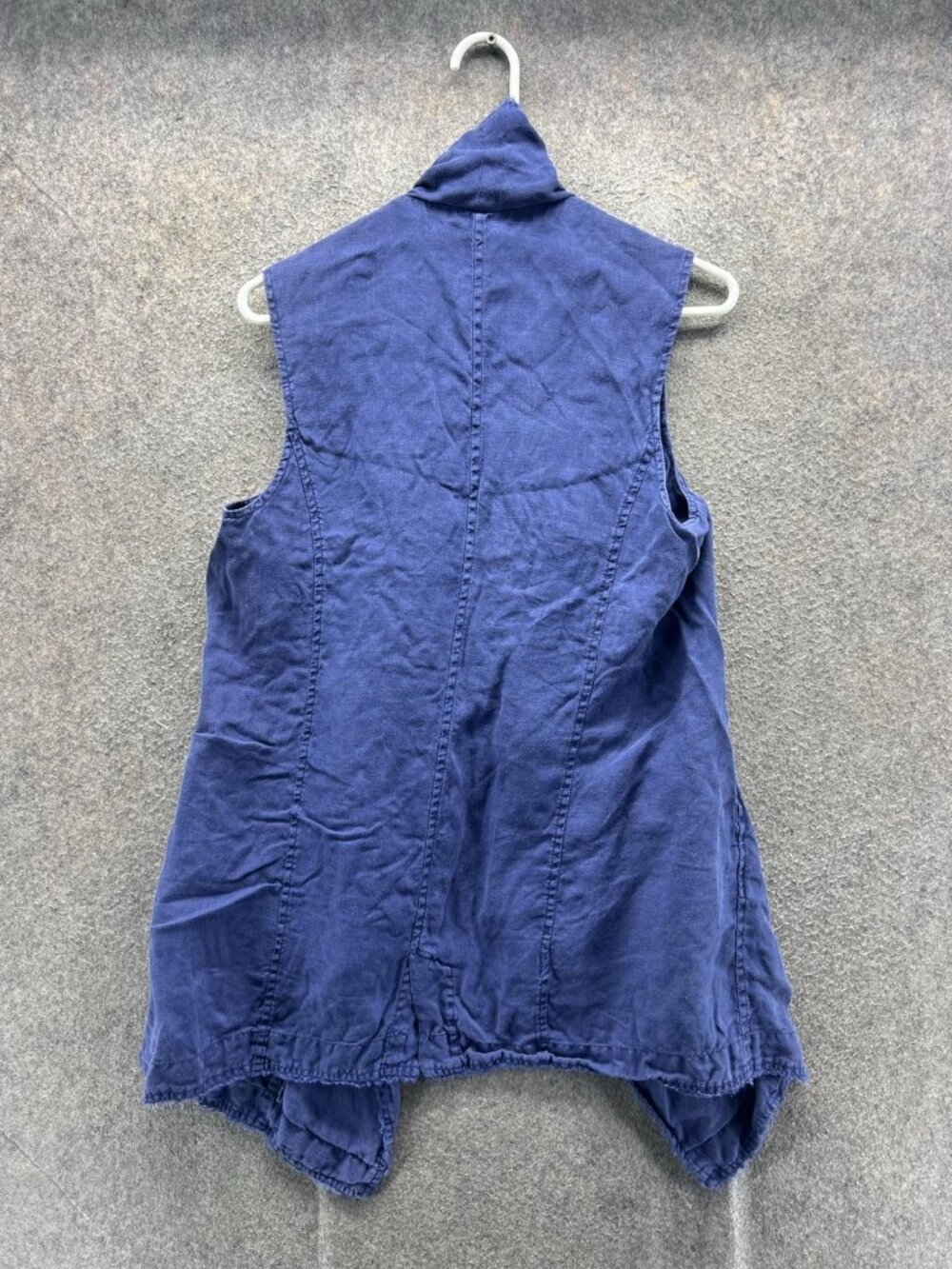 Tommy Bahama Cardigan Sweater Women Small Blue Linen Open Front Sleeveless - Picture 9 of 11